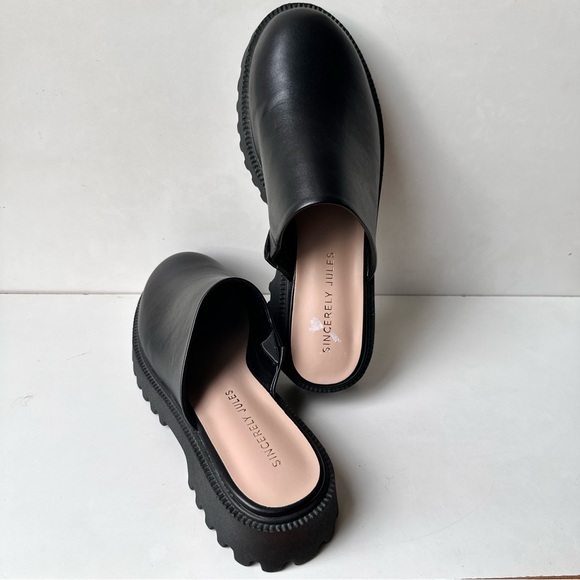 Sincerely Jules Womens Bolt Black Platform Chunky Clog Mule 90's Style Shoe 10M - Picture 13 of 15